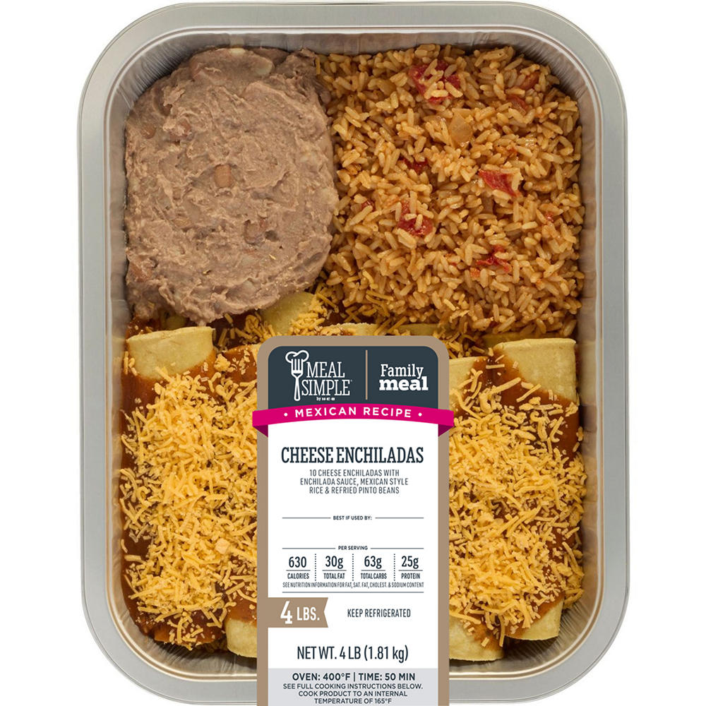 Meal Simple by H-E-B Family Meal - Cheese Enchiladas, Rice & Beans, 4 lbs