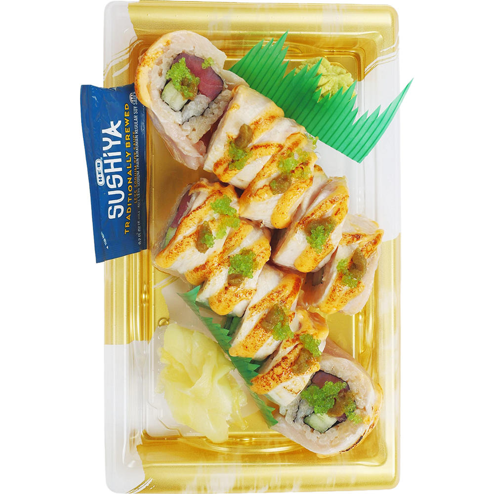 H-E-B Sushiya Tobiko Mayo Yellowtail Sushi Roll, 10 pc