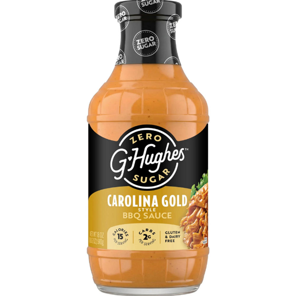 G Hughes Smokehouse Zero Sugar Carolina Gold Style BBQ Sauce, 18 oz
