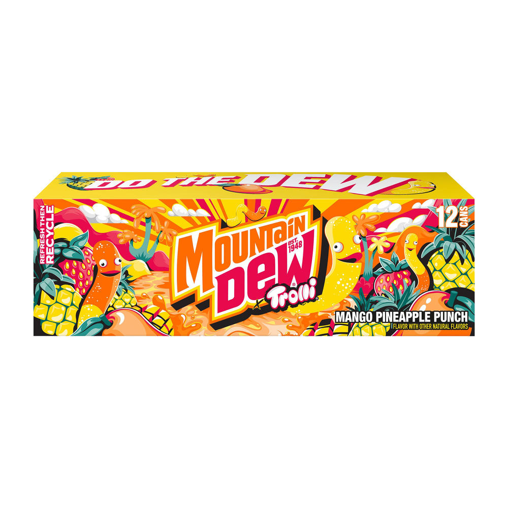Mountain Dew Trolli Mango Pineapple Punch Soda 12 pk Cans, 12 oz