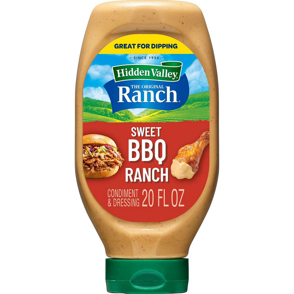 Hidden Valley Original Sweet BBQ Ranch Condiment & Dressing, Easy Squeeze Bottle, 20 oz