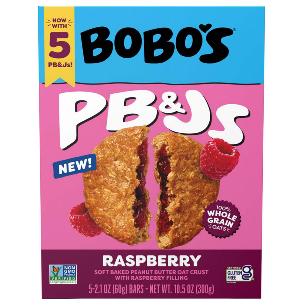 Bobo's PB&Js Raspberry Oat Bars, 5 ct