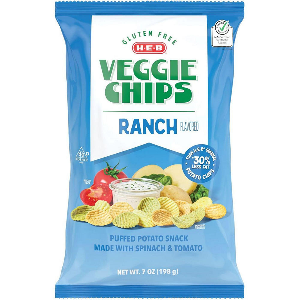 H-E-B Ranch Veggie Chips  Puffed Potato Snack, 7 oz