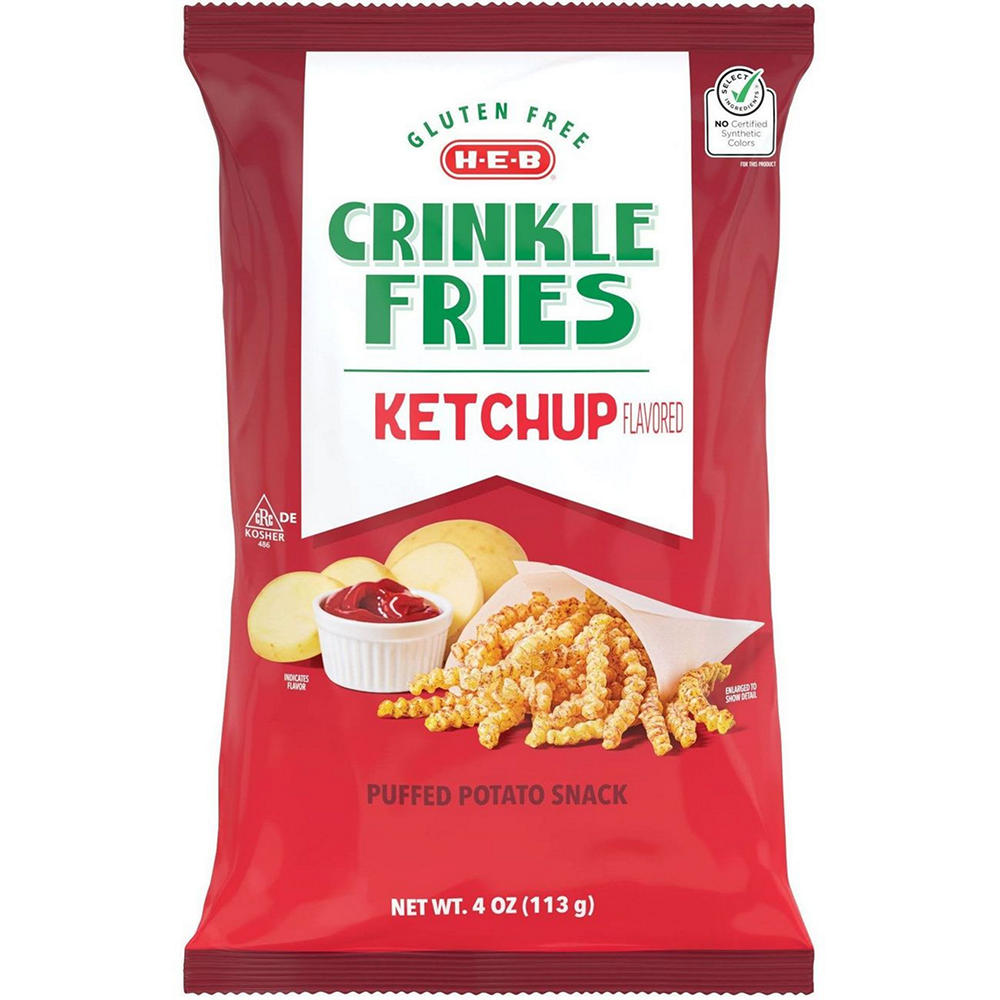H-E-B Ketchup Flavored Crinkle Fries  Puffed Potato Snack, 4 oz