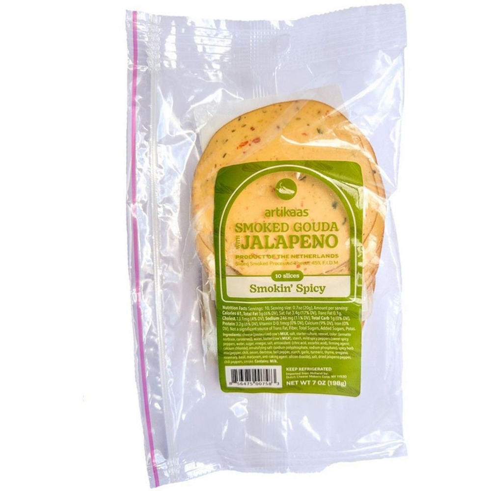 artikaas Smoked Gouda with Jalapeno Cheese Slices, 10 ct