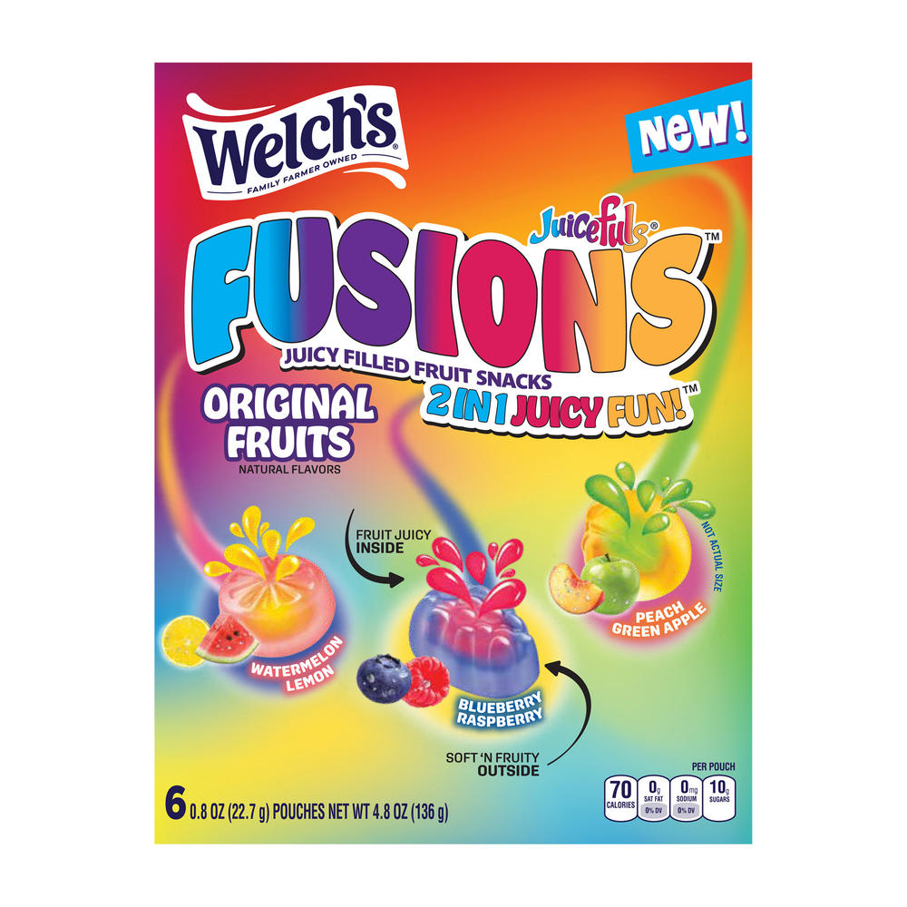 Welch's Juicefuls Fusions Original Fruit Snacks , 6 ct