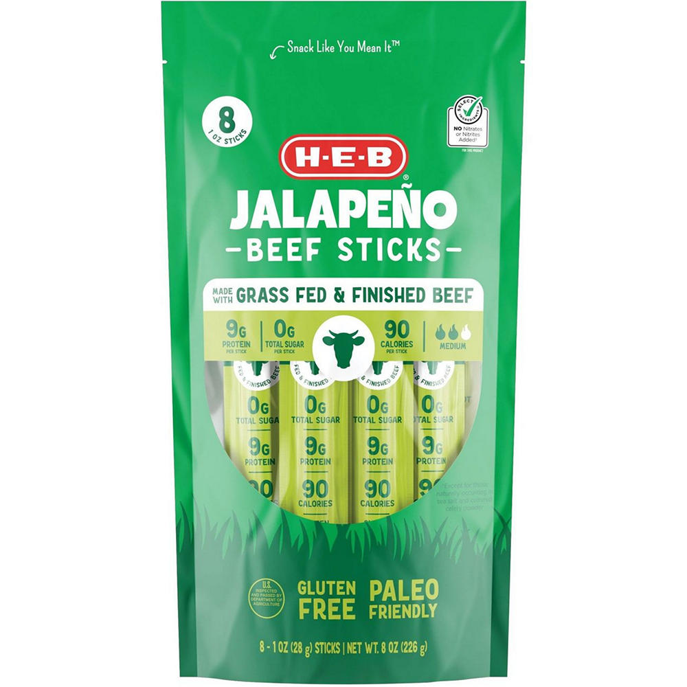 H-E-B Jalapeño Beef Sticks, 8 ct
