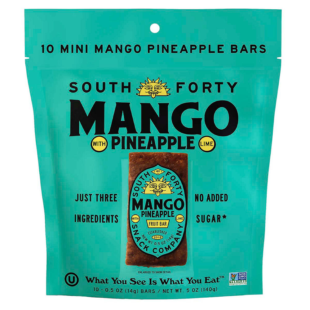 South Forty Mini Mango Pineapple Bars, 10 ct