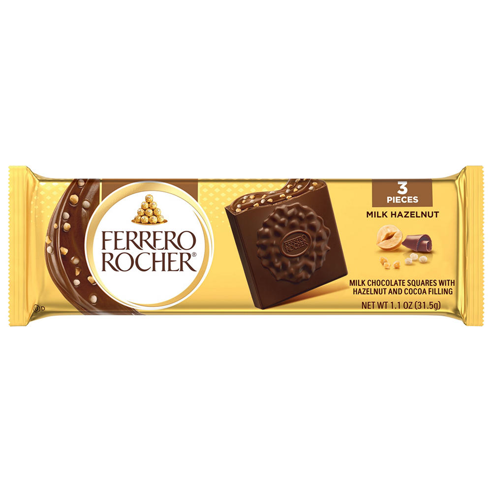 Ferrero Rocher Squares Milk Hazelnut, 1.1 oz