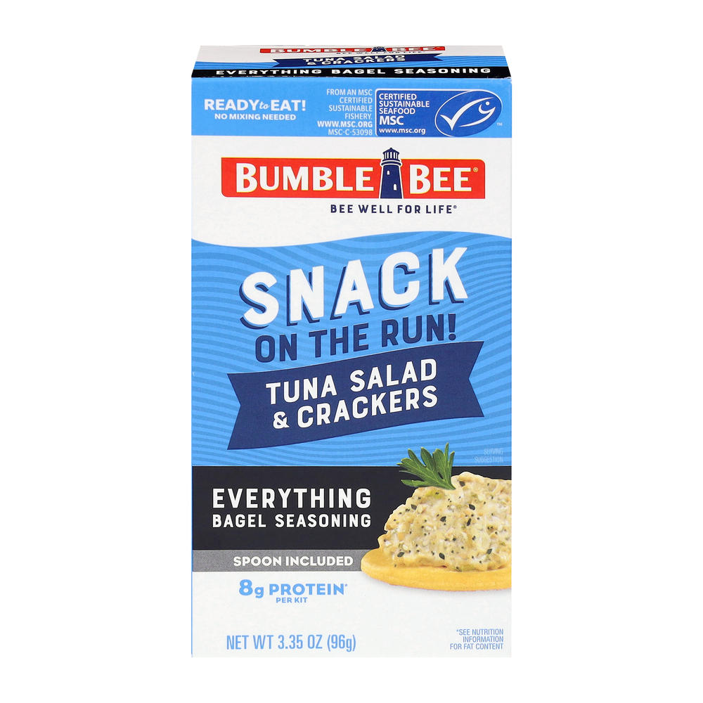 Bumble Bee Snack On The Run Tuna Salad & Crackers - Everything Bagel Seasoning, 3.35 oz