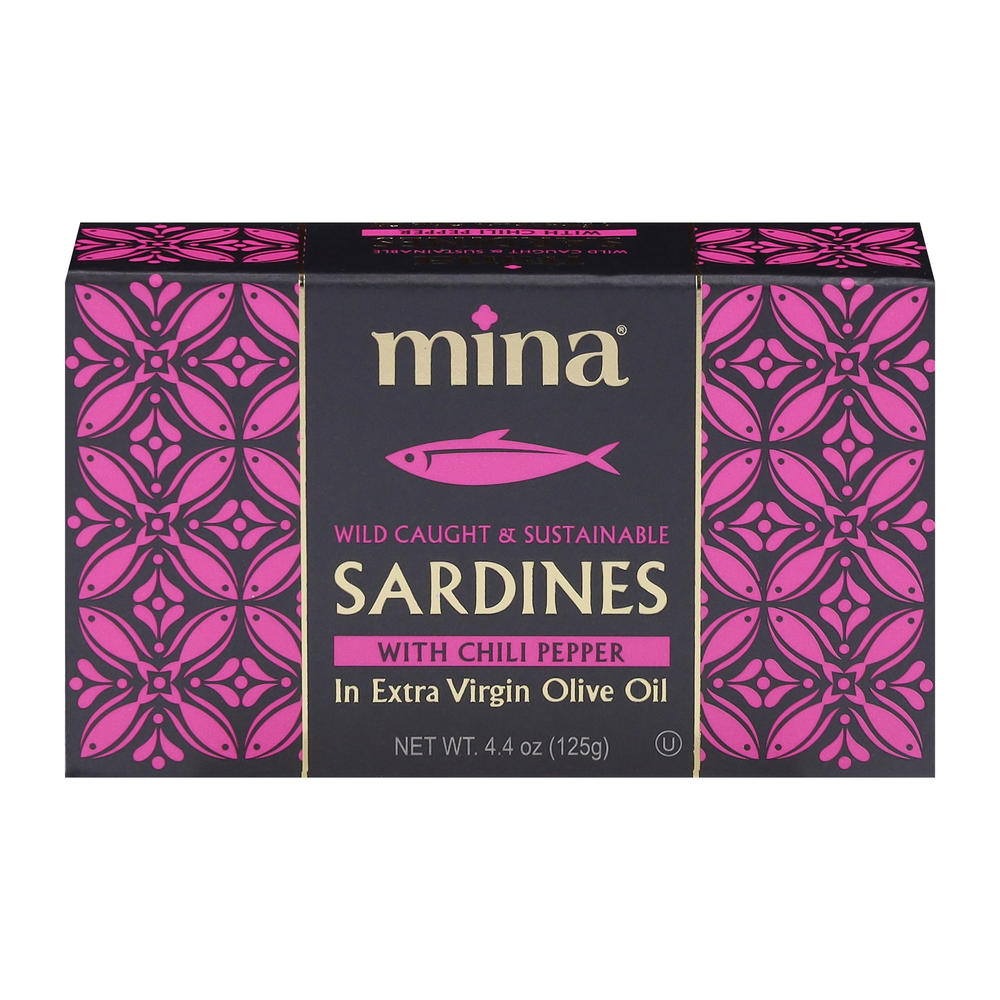 Mina Sardines with Chili Pepper in Extra Virgin Olive Oil, 4.4 oz