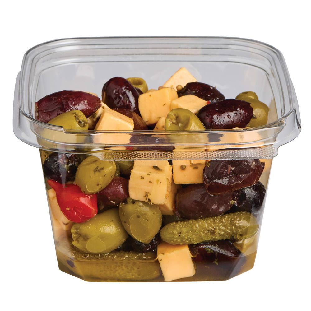 Delallo Yellow Cheddar Cheese & Olives Salad, Avg. 0.5 lb