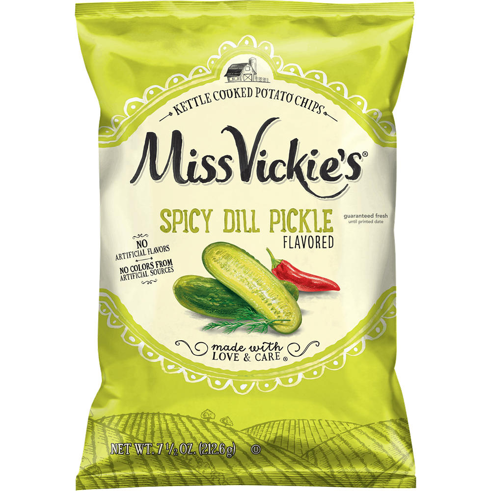 Miss Vickie's Spicy Dill Pickle Kettle Cooked Potato Chips, 7.5 oz
