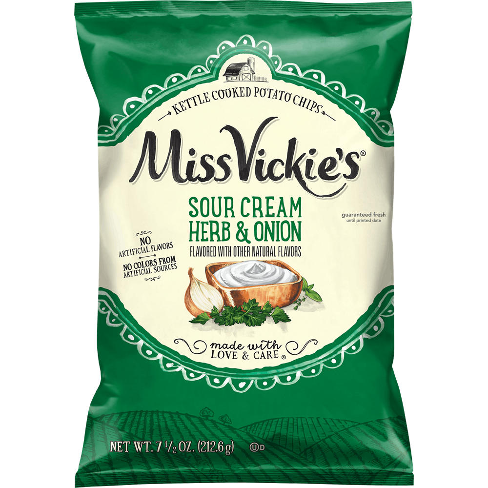 Miss Vickie's Sour Cream Herb & Onion Kettle Cooked Potato Chips, 7.5 oz