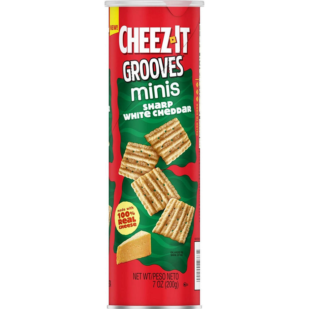 Cheez-It Grooves Minis Sharp White Cheddar Snack Crackers, 7 oz