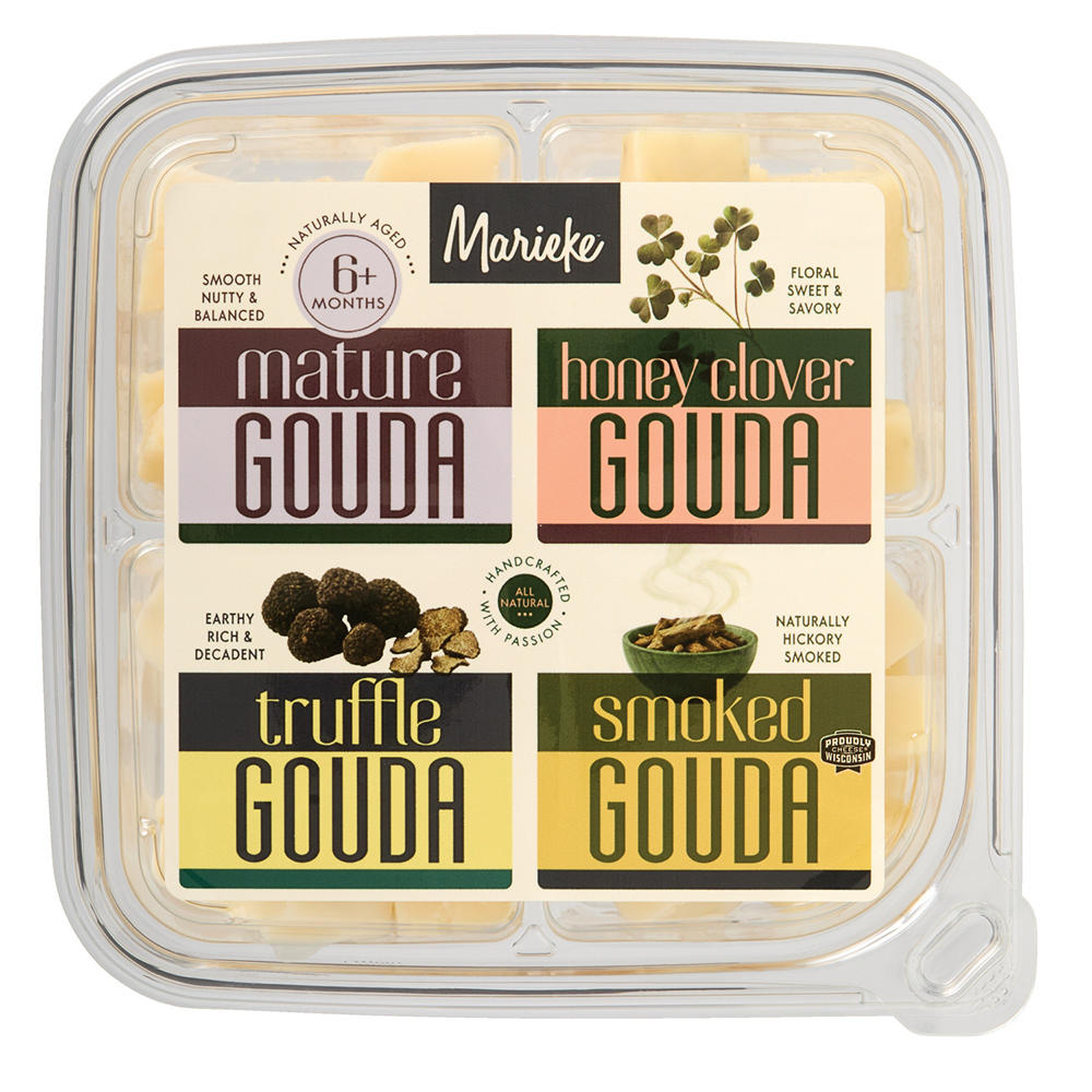 Marieke Gouda 4-Cheese Cubes Snack Tray, Avg. 0.7 lb