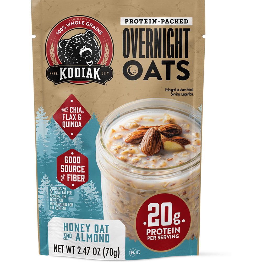 Kodiak Protein-Packed Honey Oat & Almond Overnight Oats, 2.47 oz