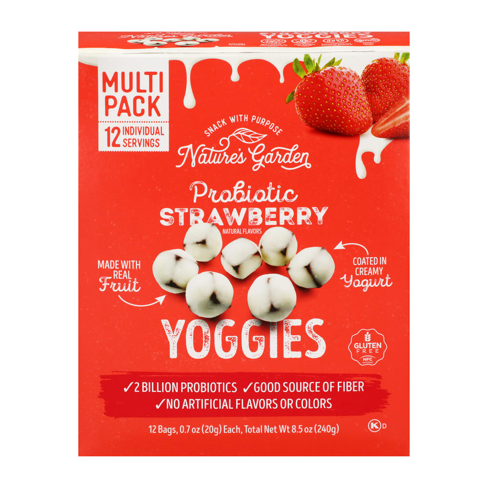 Nature's Garden Probiotic Yoggies - Strawberry, 12 ct