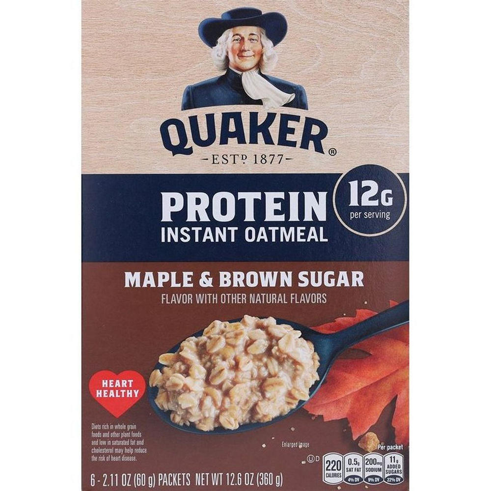 Quaker Protein Instant Oatmeal - Maple & Brown Sugar, 6 ct