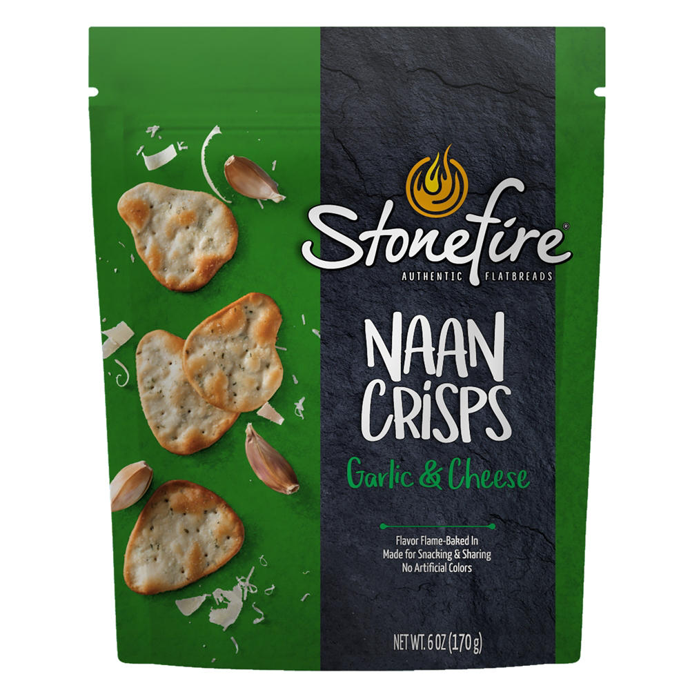 Stonefire Naan Crisps - Garlic & Cheese, 6 oz