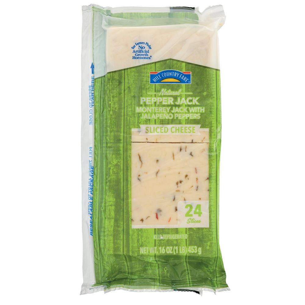 Hill Country Fare Natural Pepper Jack Sliced Cheese, 16 oz