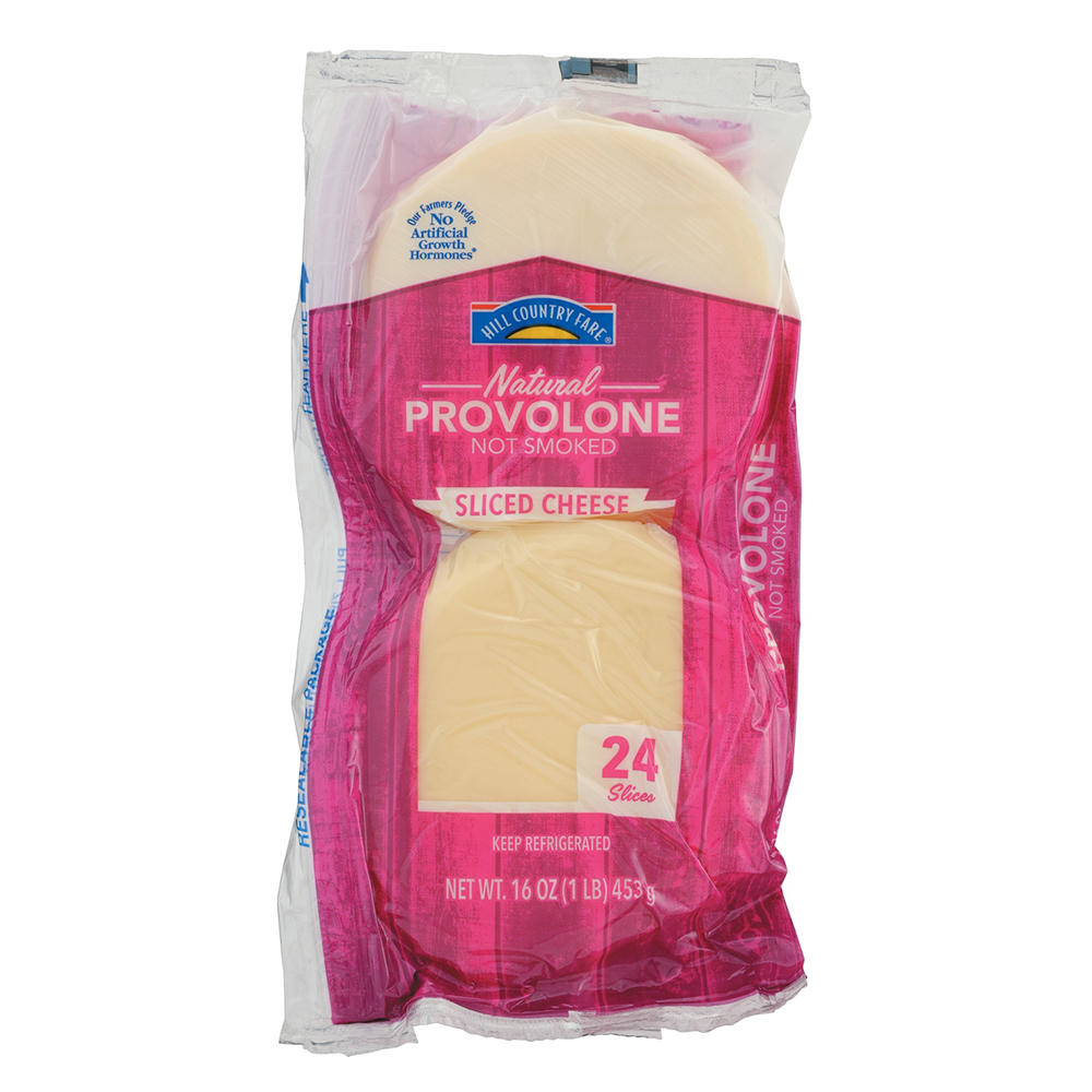 Hill Country Fare Natural Provolone Sliced Cheese, 16 oz