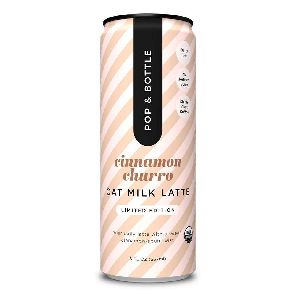 Pop & Bottle Cinnamon Churro Oat Milk Latte, 8 oz