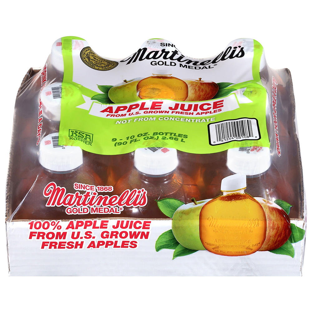 Martinelli's Gold Medal 100% Apple Juice 9 pk Bottles, 10 oz
