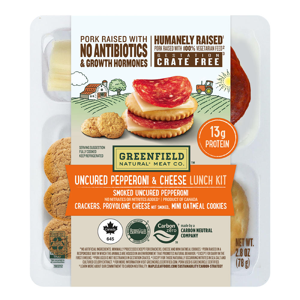 Greenfield Natural Meat Co. Uncured Pepperoni & Cheese Kit, 2.8 oz