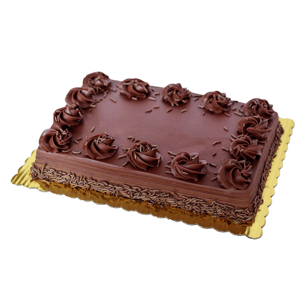 Baker Maid Chocolate Buttercream Celebration Cake, 1/4 Sheet