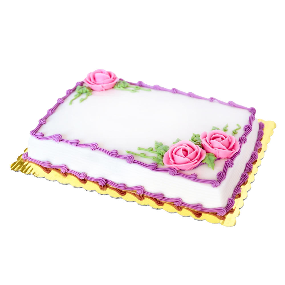 Baker Maid Chocolate Buttercream Fun & Flowerful Cake, 1/4 Sheet
