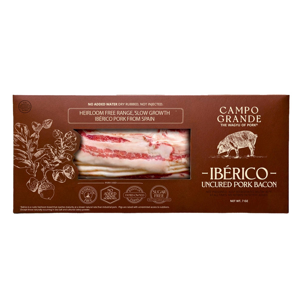 Campo Grande Iberico Uncured Pork Bacon, 7 oz