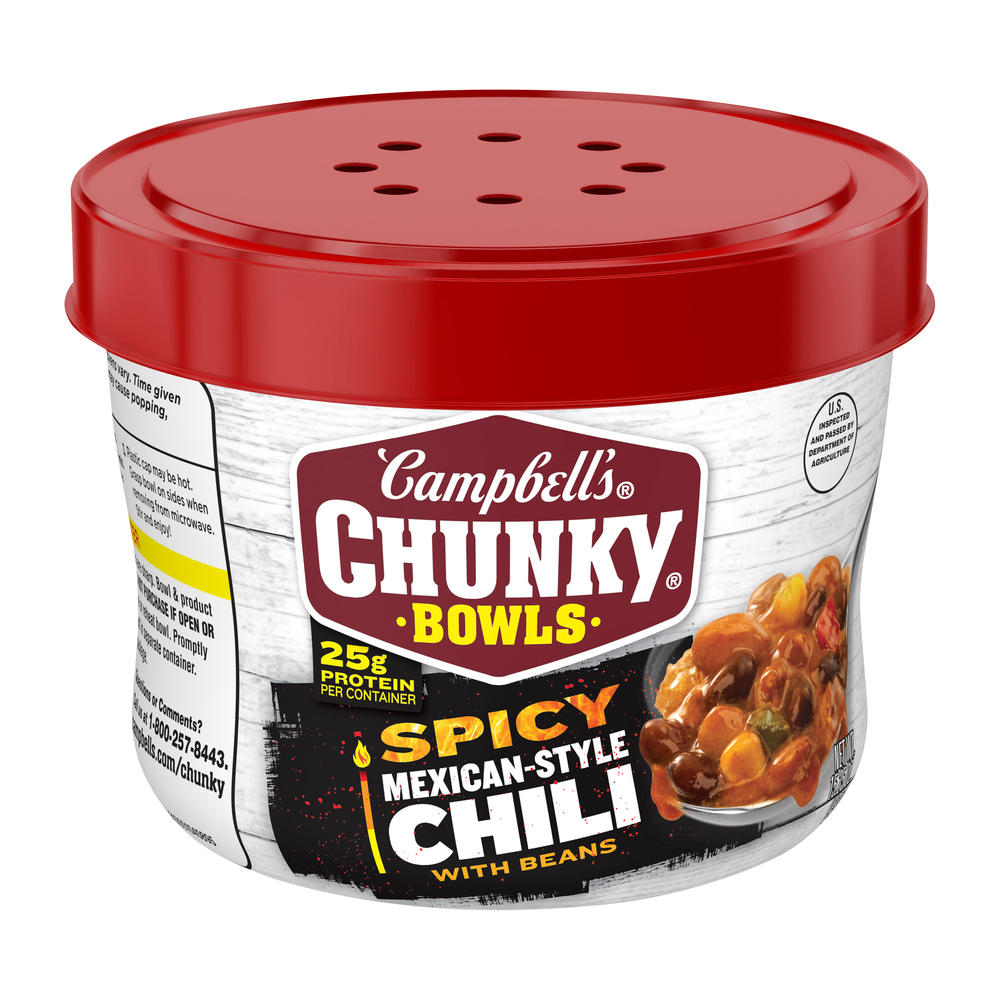 Campbell's Chunky Bowls Spicy Mexican Style Chili with Beans, 15.25 oz