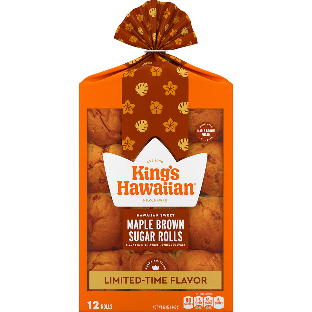 King's Hawaiian Maple Brown Sugar Rolls, 12 ct
