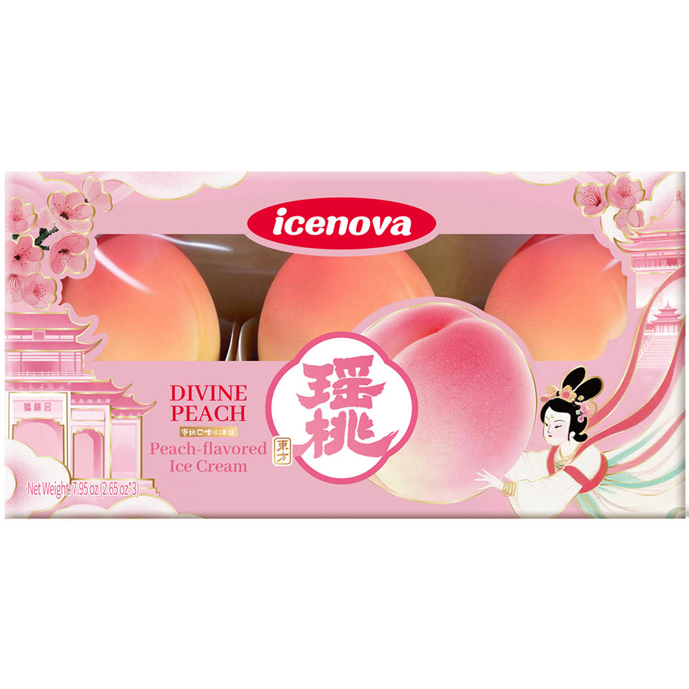Icenova Divine Peach Ice Cream, 3 ct