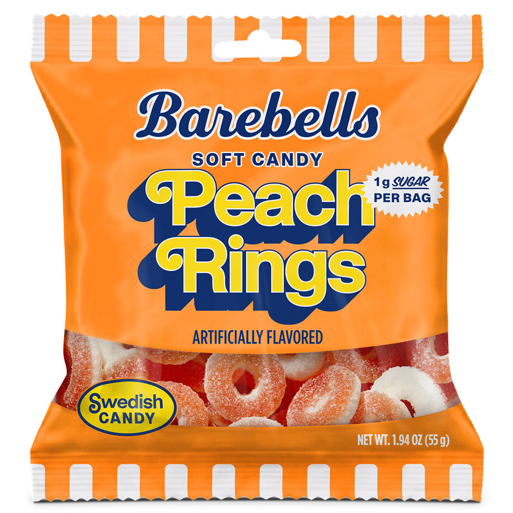 Bareblls Peach Ring Swedish Soft Candy, 1.94 oz