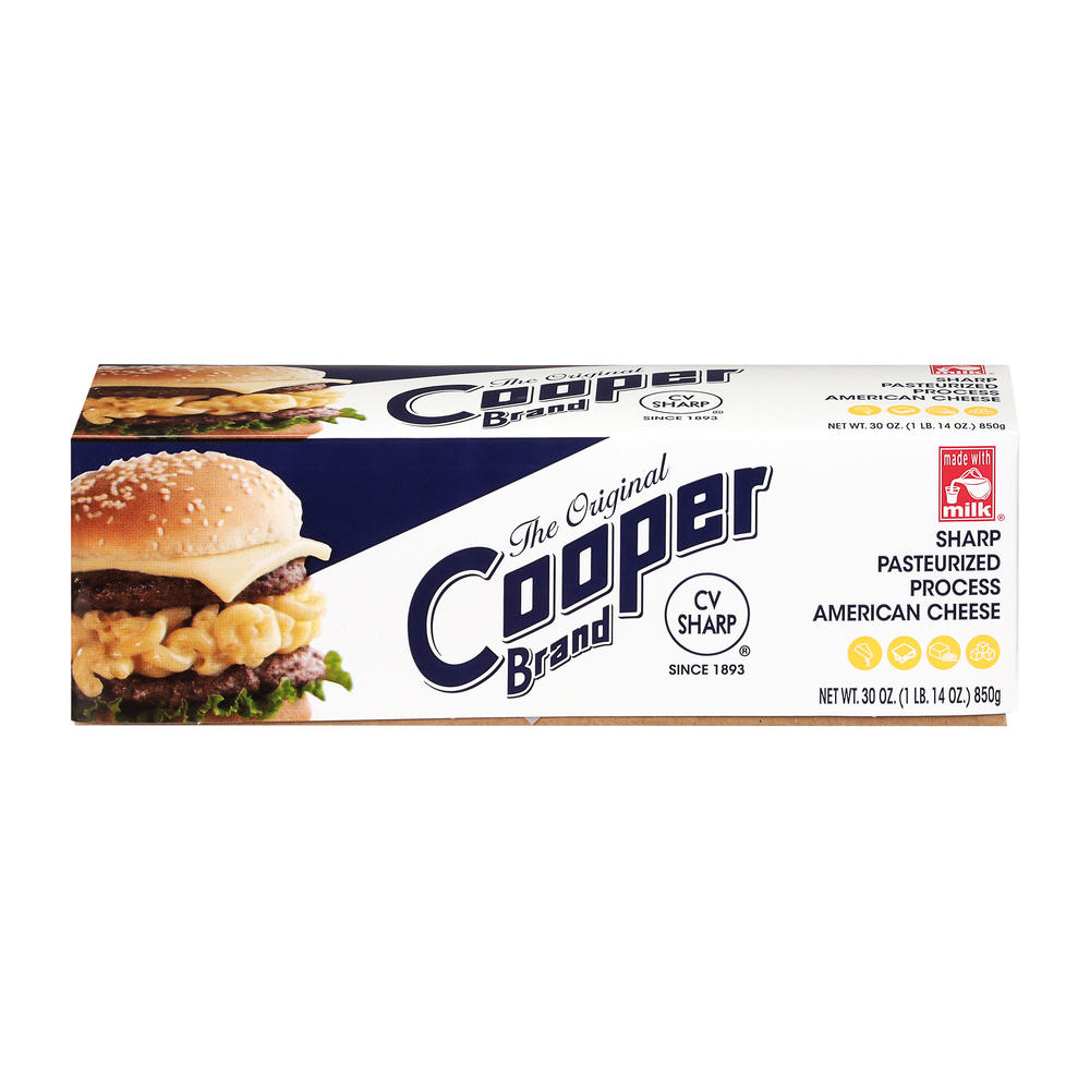 Cooper Brand Sharp White American Cheese, 30 oz