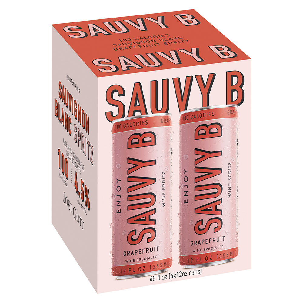 Sauvy B Grapefruit Wine Spritz 4 pk Cans, 12 oz