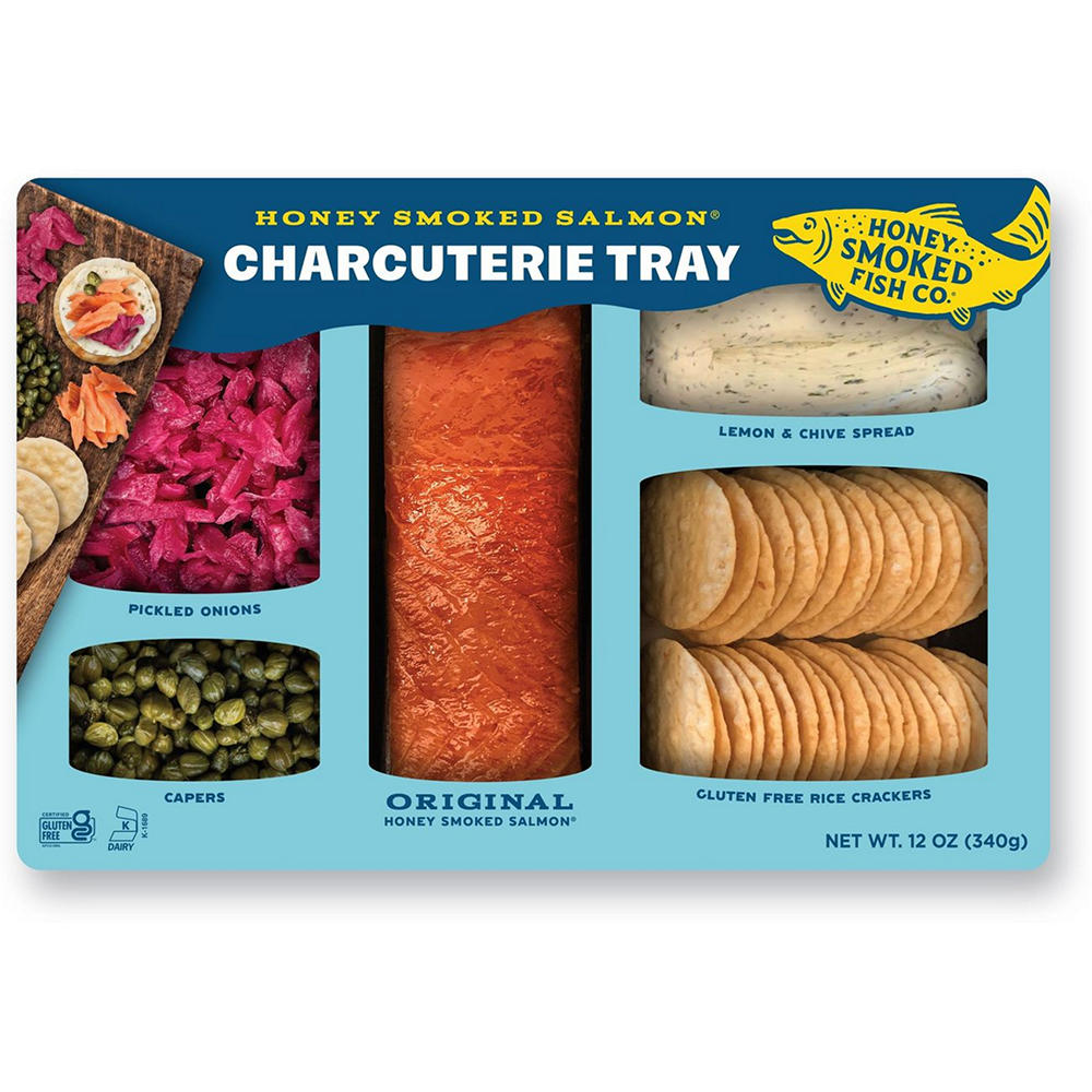 Honey Smoked Fish Co. Original Honey Smoked Salmon Charcuterie Tray, 12 oz