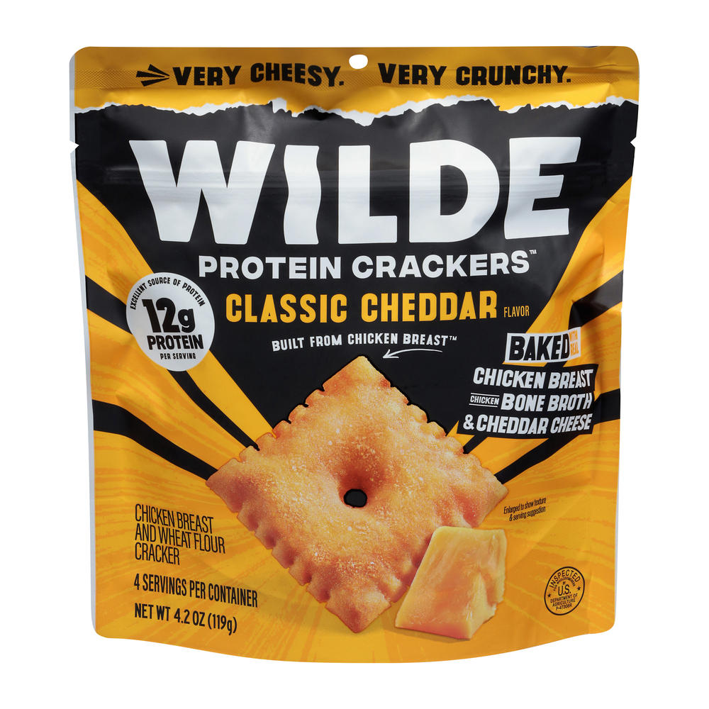 Wilde Protein Crackers Classic Cheddar, 4.20 oz