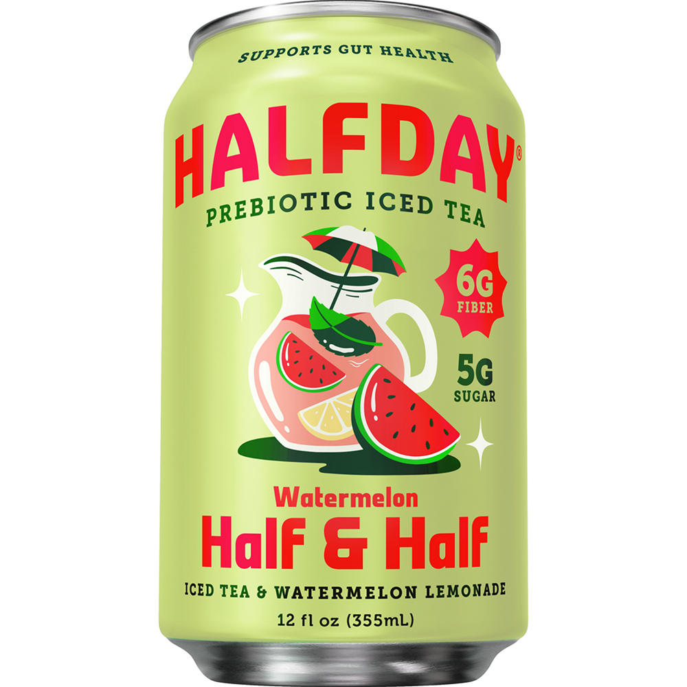 HALFDAY Prebiotic Iced Tea - Watermelon Half & Half, 12 oz