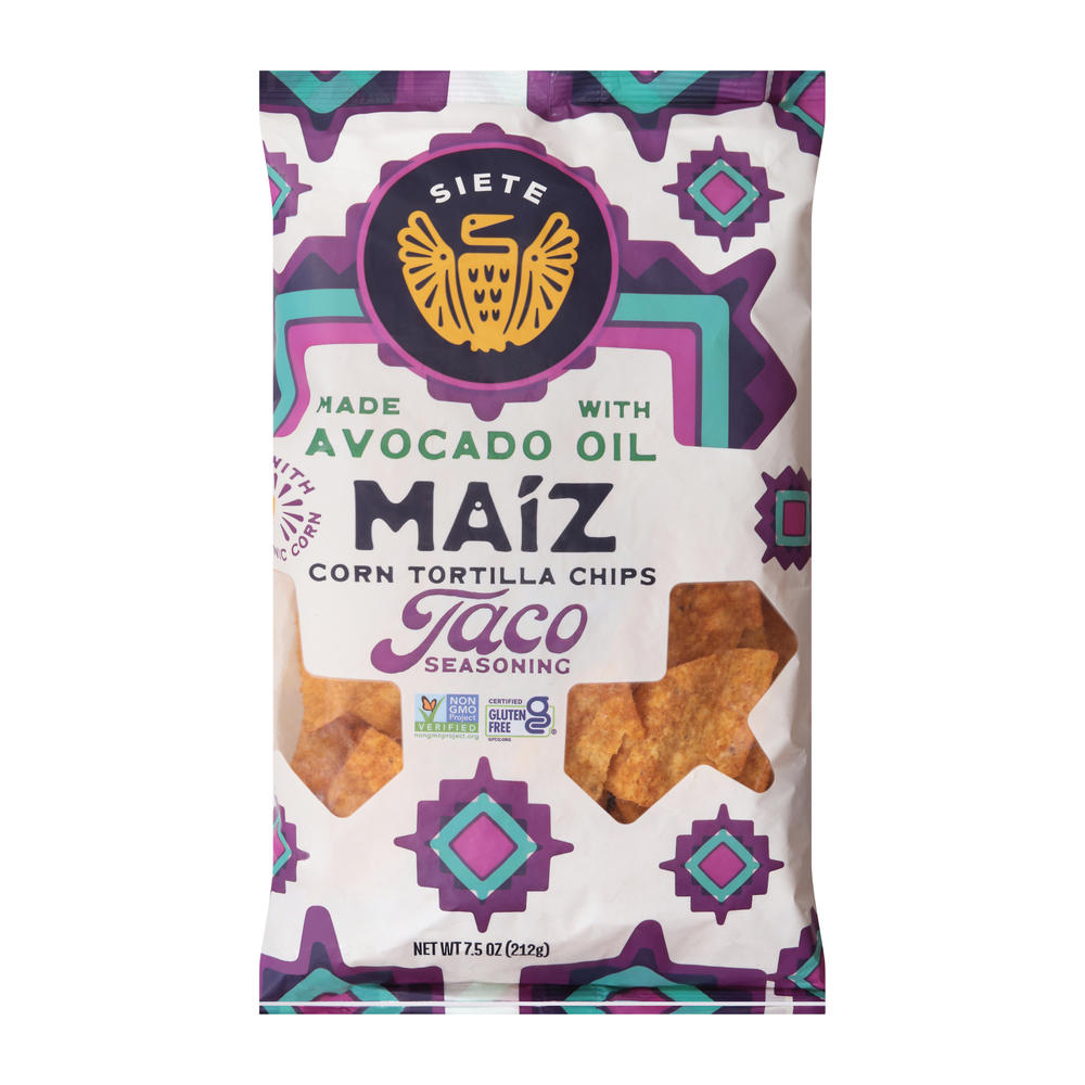 Siete Maíz Taco Seasoned Corn Tortilla Chips Made with Avocado Oil, 7.5 oz