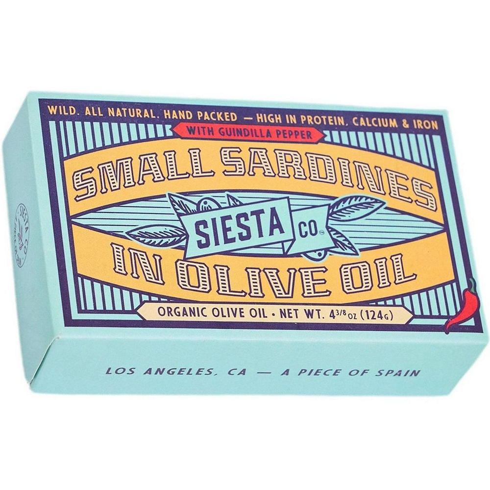 Siesta Co. Small Sardines in Extra Virgin Olive Oil with Guindilla Pepper, 4.4 oz