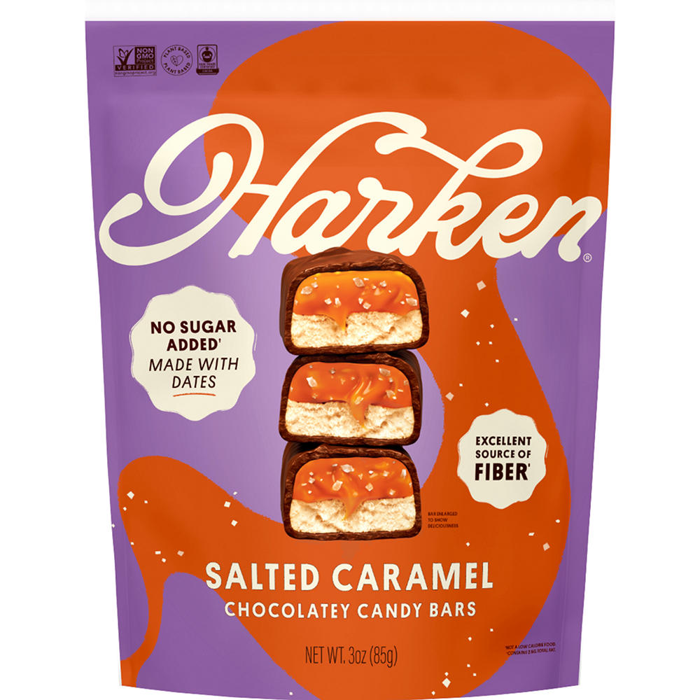 Harken Salted Caramel Chocolatey Candy Bars, 3 oz