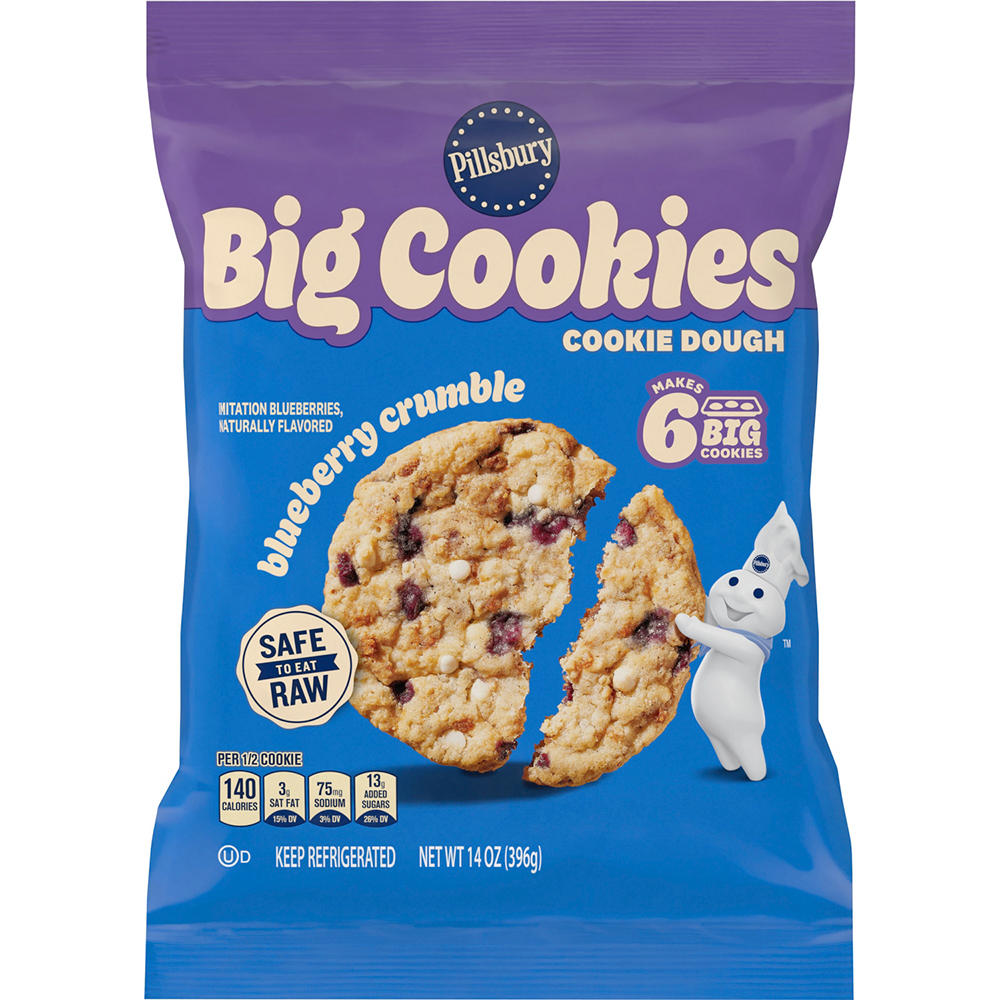 Pillsbury Big Cookies Cookie Dough - Blueberry Crumble, 6 ct
