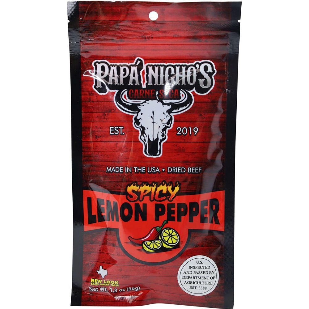 Papá Nicho's Carne Seca Spicy Lemon Pepper Dried Beef, 1.3 oz