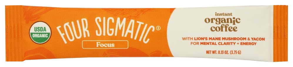 Four Sigmatic Organic Single Serve Focus Instant Coffee Stick, 0.13 OZ