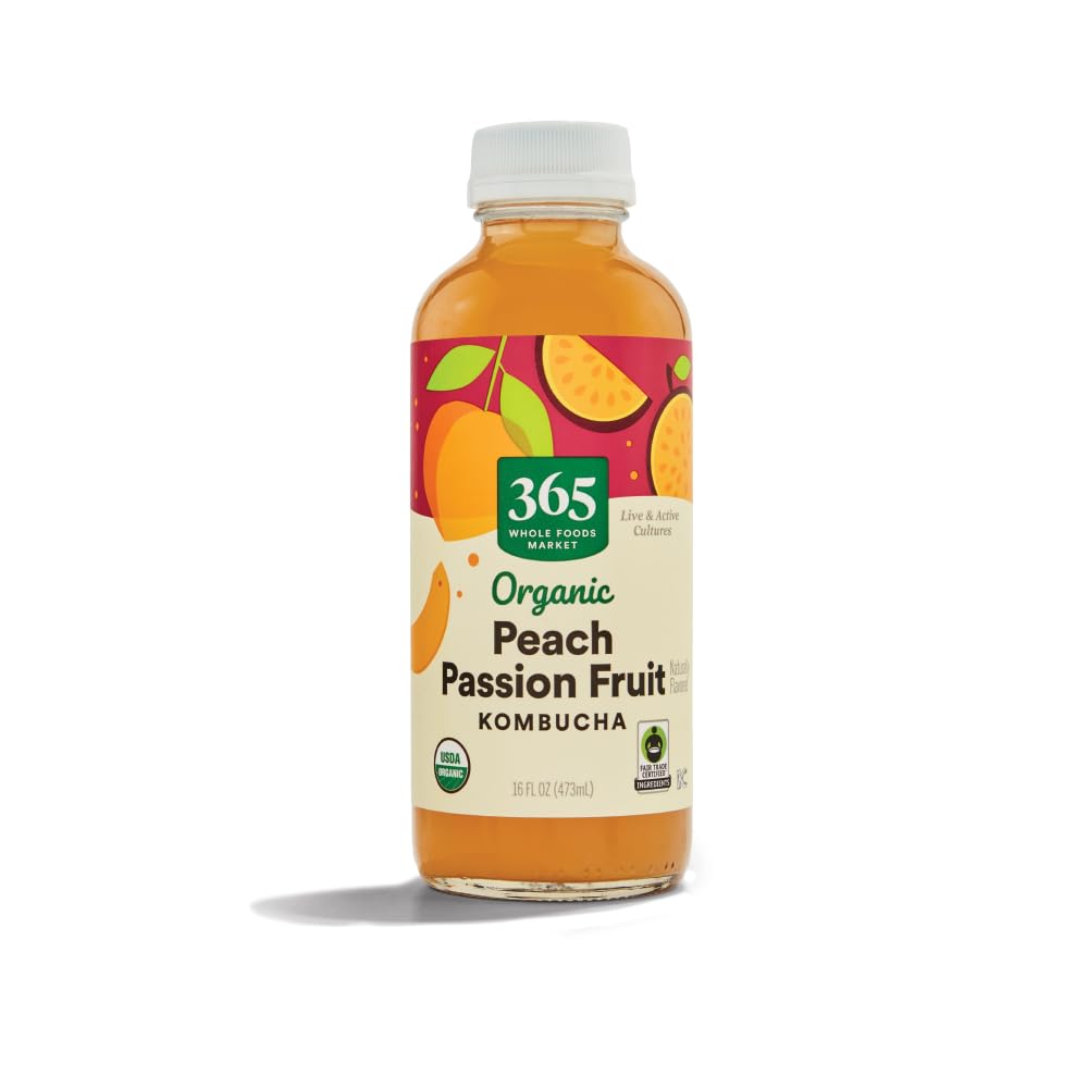 365 by Whole Foods Market Organic Peach Passionfruit Kombucha, 16 FZ