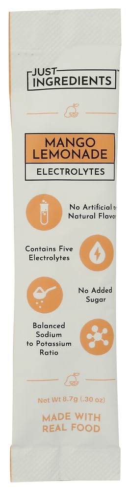 Just Ingredients EleCountrolyte Mango Lemonade Single, 0.3 Ounce