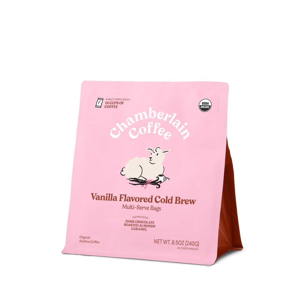 Chamberlain Coffee XL Vanilla Cafe Quality Cold Brew Bags - 16 Servings